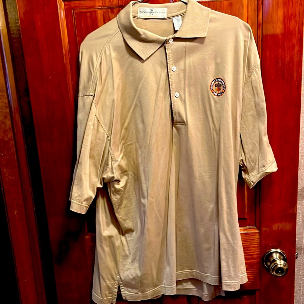 Fairway & Greene Golf Polo Tan Shirt. 85th Annual PGA Championship. Mens Large.